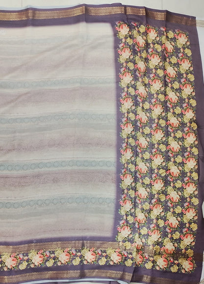 Fancy saree with soft floral printed
