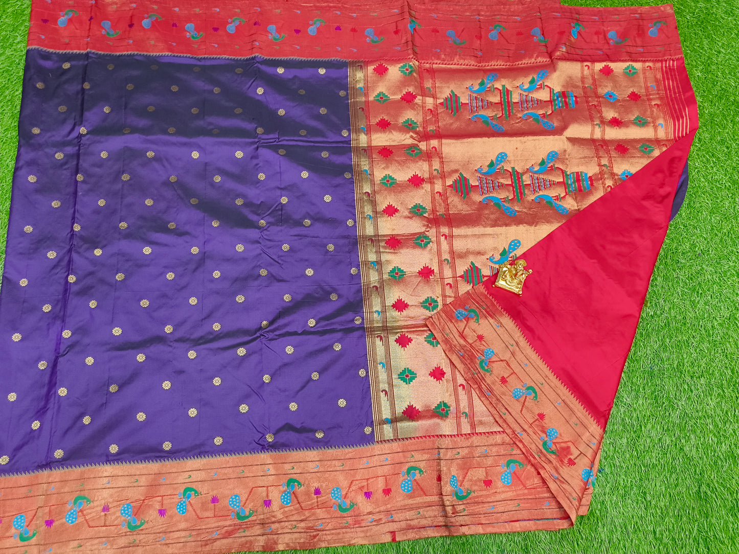 Narayanpet saree royal blue with paithani border
