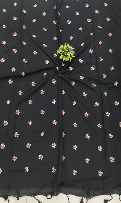 Khadi cotton sarees with floral Buta thread work