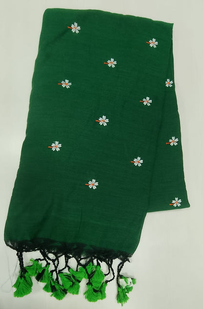 Khadi cotton sarees with floral Buta thread work