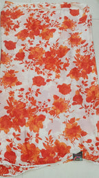 Beautiful Orange Floral Printed Georgette Saree