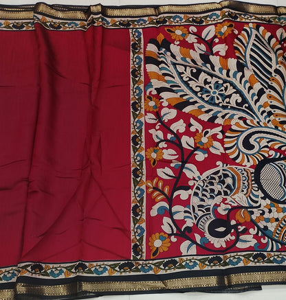 Mangalagiri silk sarees with peacock pallu