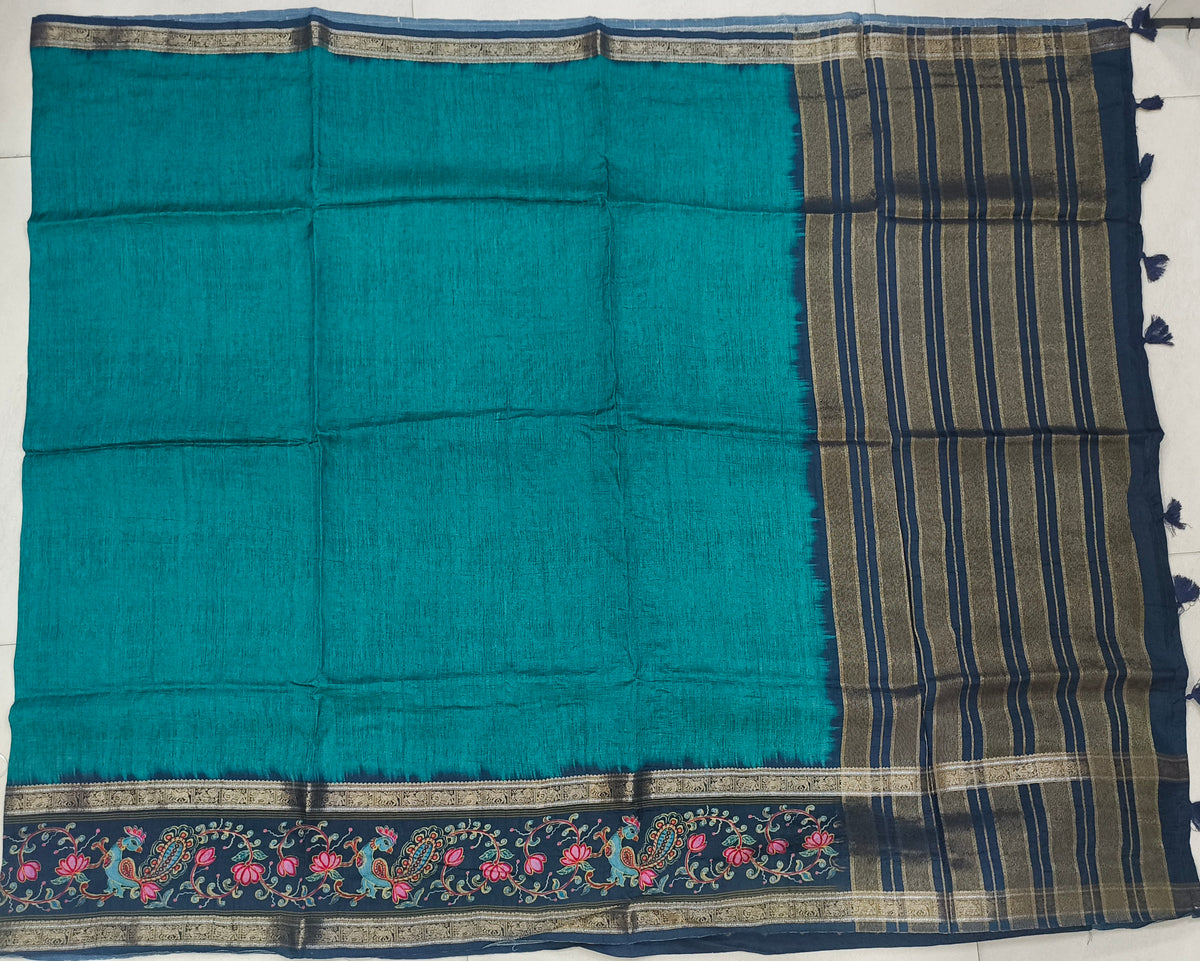 Tussar silk kalamkari Saree
