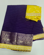 Banaras Saree With A  Contrast Blouse