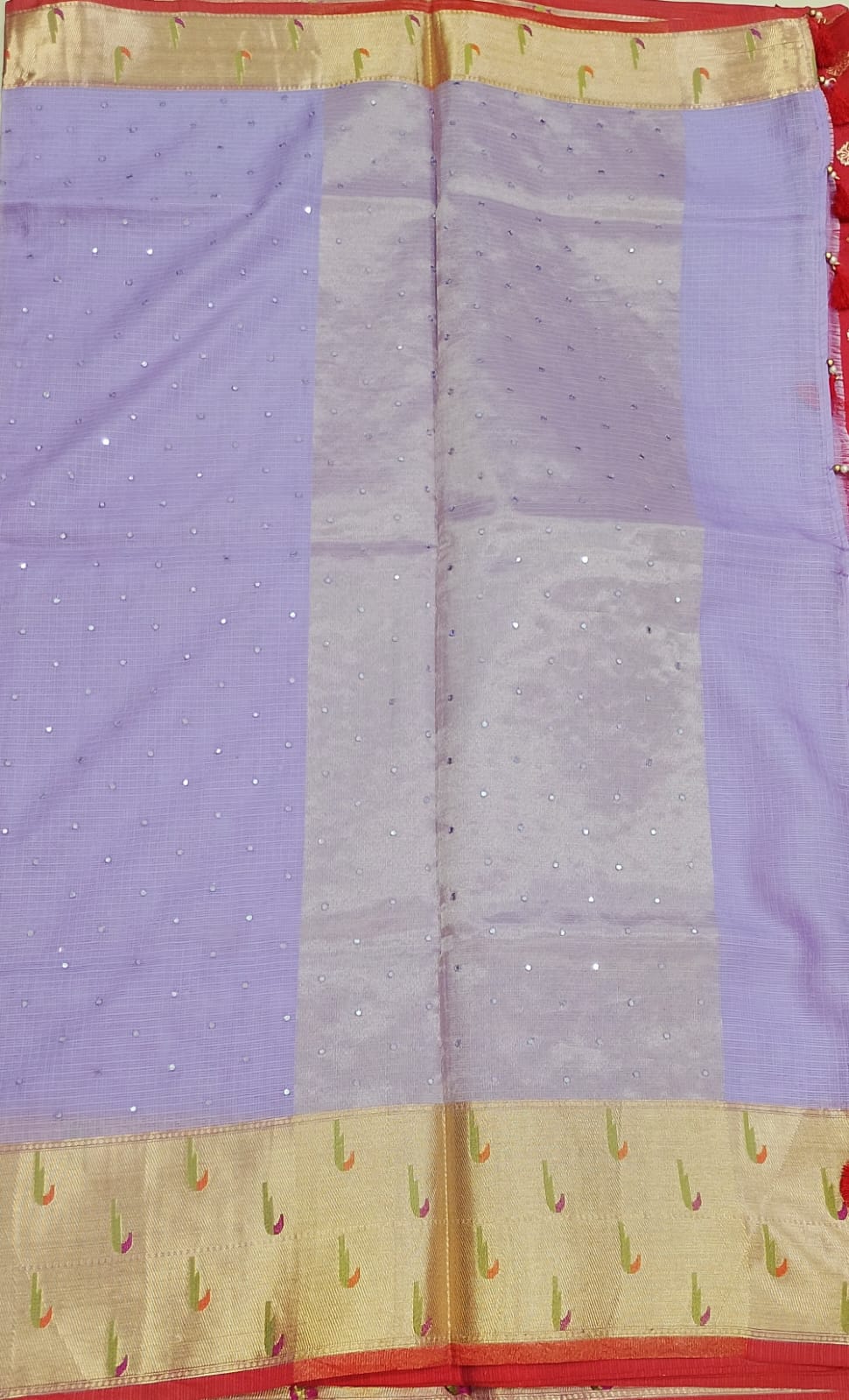 Lavender Kota Saree With Munia Border