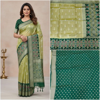 Tissue  banaras sarees with rich pallu