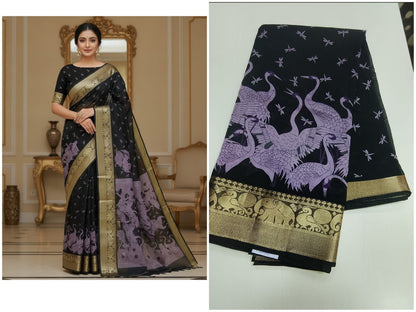 mangalagiri silk sarees with an folral weaving with an elegant zari border